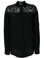 Stella Mccartney - Lace Inset Shirt - Women - Silk/cotton/polyamide - 44, Black, Silk/cotton/polyamide