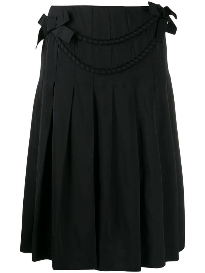 Boutique Moschino Satin Bow Skirt - Black