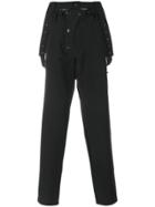 Y-3 Strap Detail Dungarees - Black