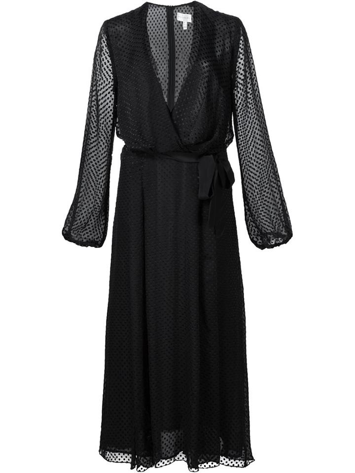 Rebecca Vallance 'dolce Vita' Frill Mid Dress, Women's, Size: 8, Black, Silk