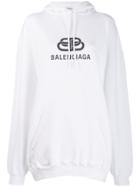 Balenciaga Bb Logo Hoodie - White