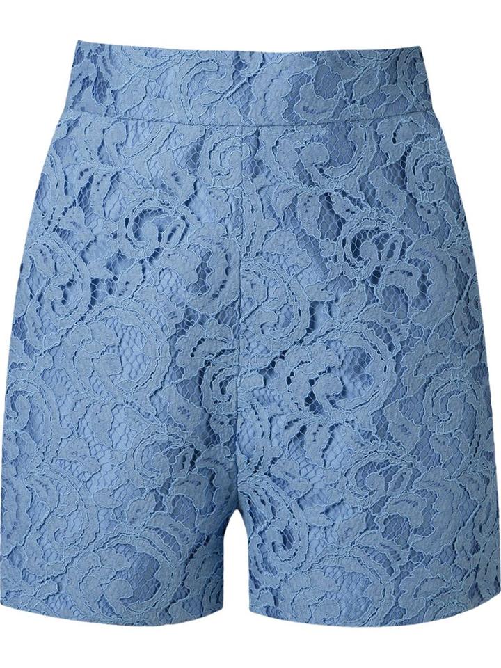 Martha Medeiros High Waist 'marescot' Lace Shorts, Women's, Size: 44, Blue, Acetate/silk