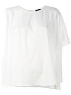 Armani Jeans - Asymmetric T-shirt - Women - Cotton - 38, White, Cotton