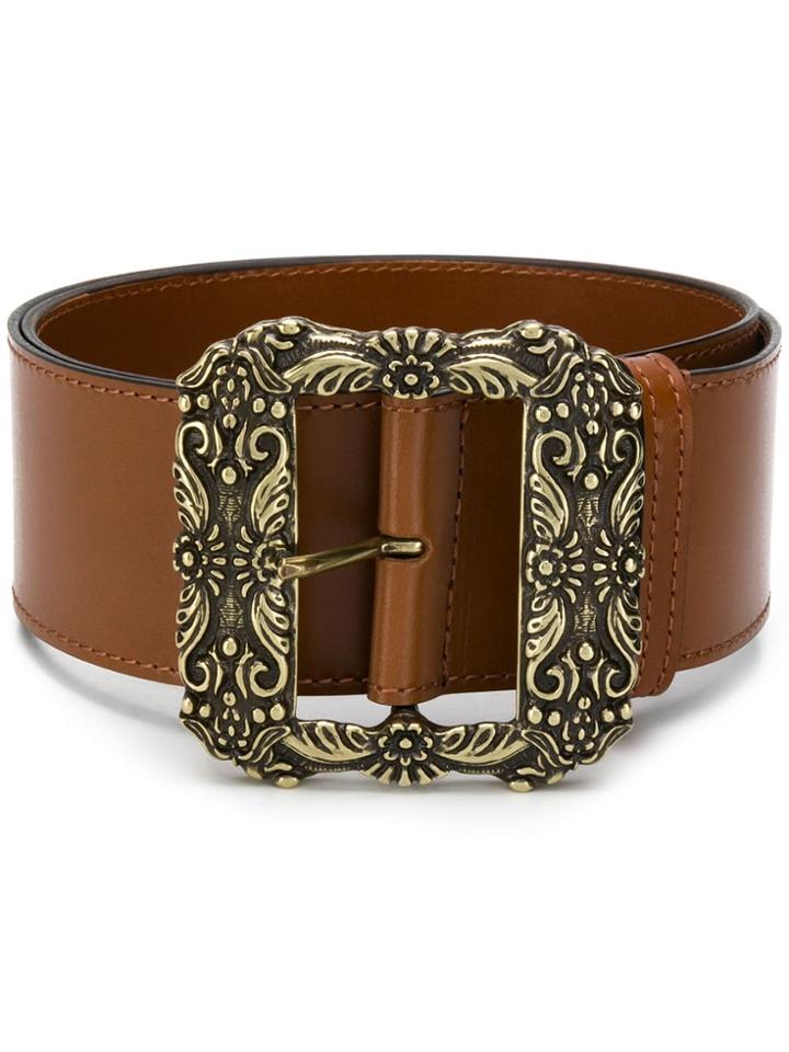 Etro Baroque Style Buckle Belt - Brown