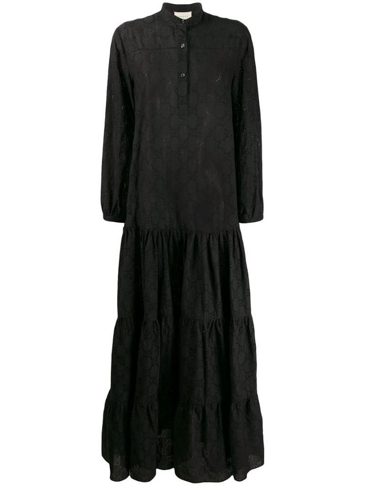Gucci Gg Broderie Anglaise Dress - Black