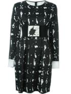 Mm6 Maison Margiela Paint Splash Print Belted Dress