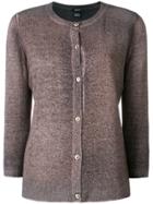 Avant Toi Cropped Sleeve Cardigan - Brown