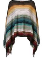 Missoni Zig Zag Knit Poncho, Women's, Brown, Acrylic/wool