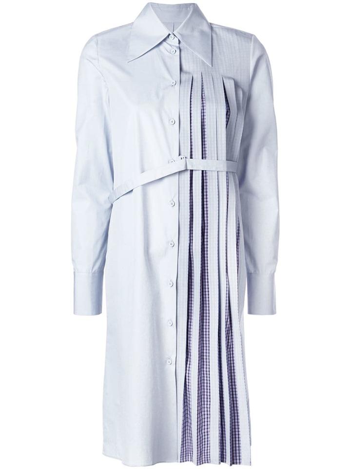 Maison Margiela Pleated Shirt Dress - Blue
