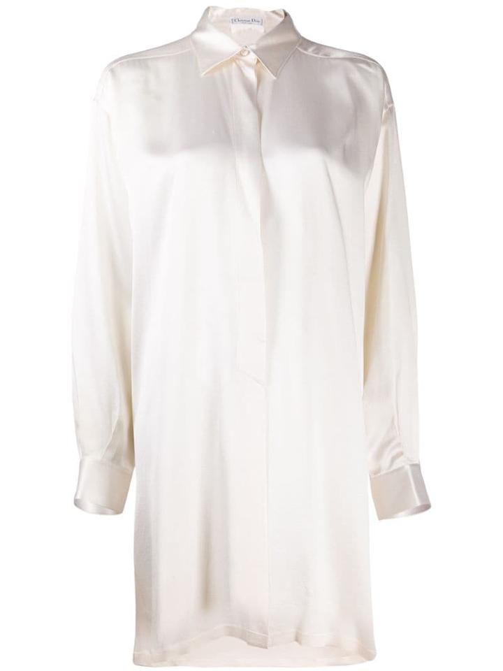 Christian Dior Pre-owned 1990's Long-sleeve Oversized Shirt - Neutrals