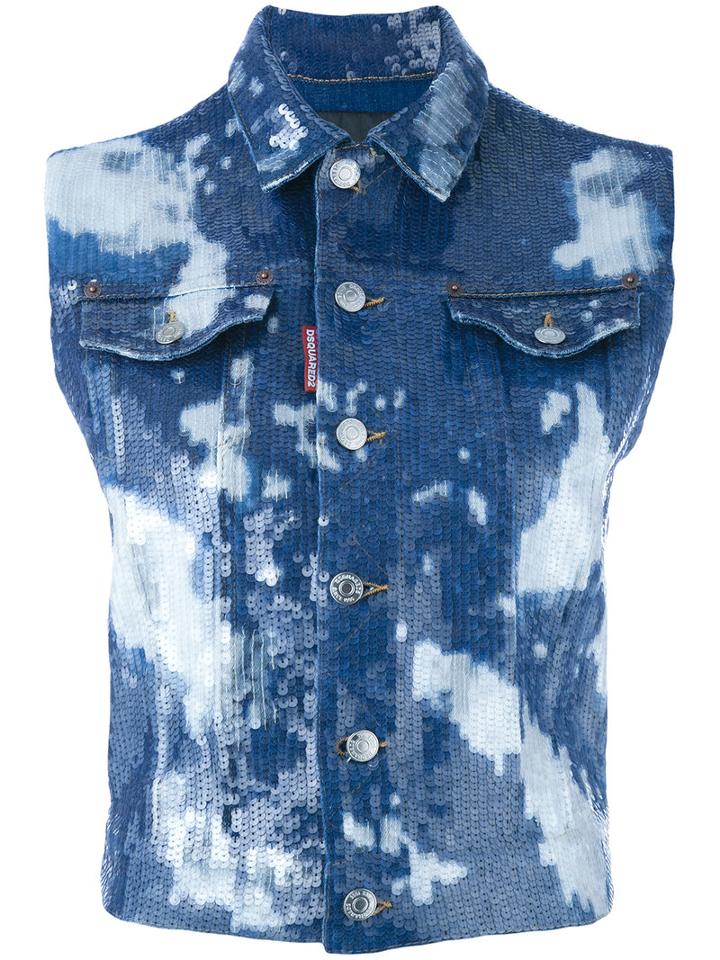 Dsquared2 - Tie Dye Waistcoat - Women - Cotton/acrylic/spandex/elastane - 42, Blue, Cotton/acrylic/spandex/elastane