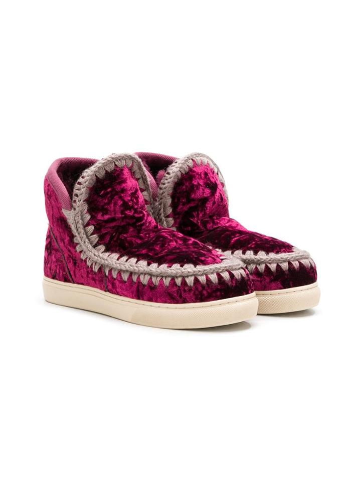 Mou Kids Teen Slip-on Boots - Red
