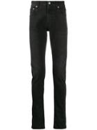 Alexander Mcqueen Embroidered Signature Slim-fit Jeans - Black