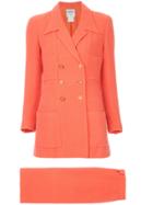Chanel Vintage Double-breasted Skirt Suit - Yellow & Orange