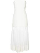 Dion Lee Net Pleat Strapless Dress - White