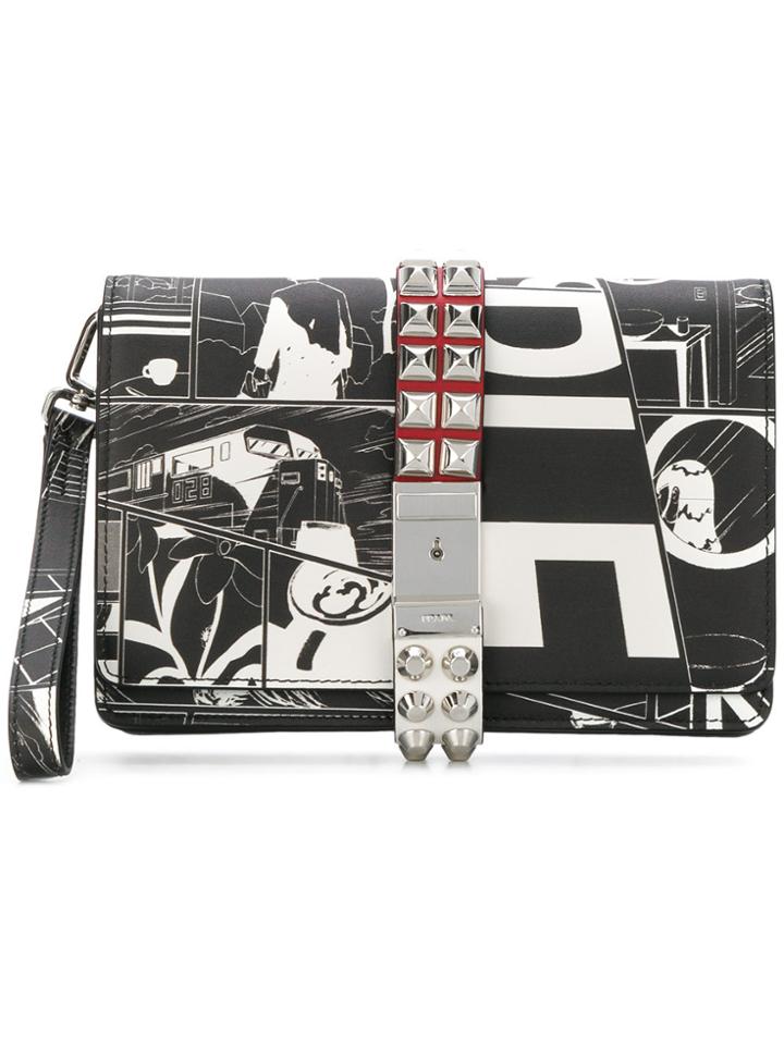 Prada Cartoon-print Wristlet Clutch Bag - Black