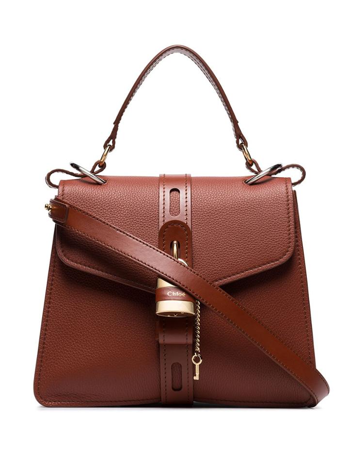 Chloé Medium Aby Leather Tote Bag - Brown