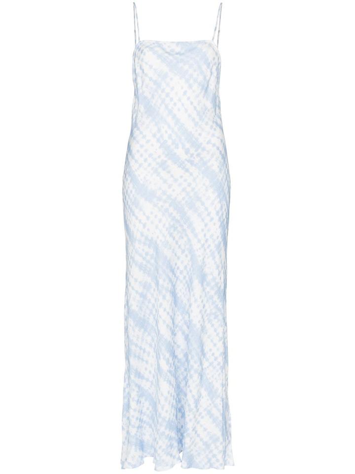 Staud Printed Spaghetti Strap Maxi Dress - Blue