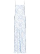 Staud Printed Spaghetti Strap Maxi Dress - Blue