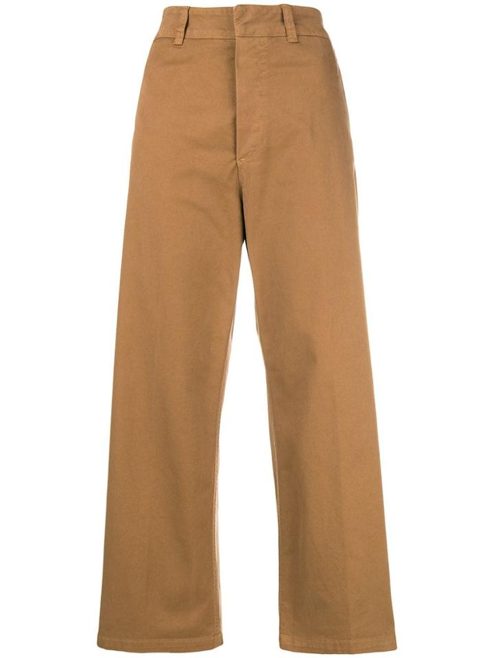 Department 5 Cropped Wide-leg Trousers - Brown
