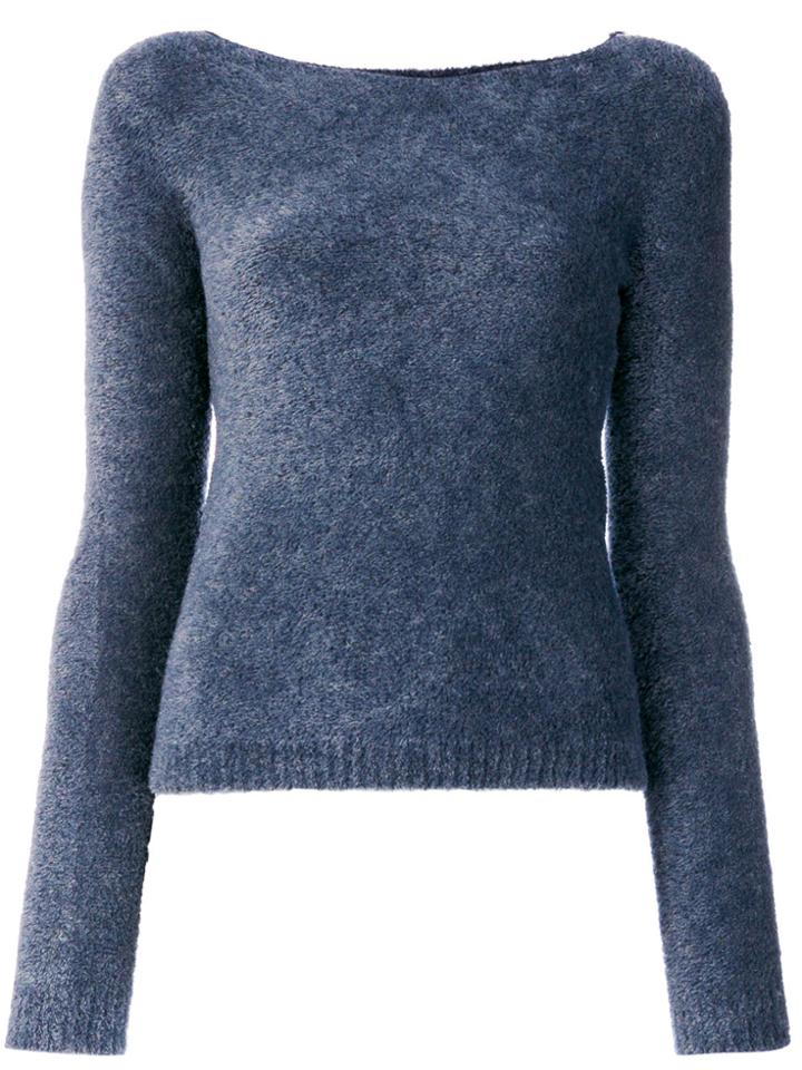 Twin-set Fuzzy Crew Neck Jumper - Blue