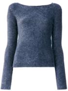 Twin-set Fuzzy Crew Neck Jumper - Blue