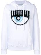 Chiara Ferragni Logomania Frayed Hoodie - White