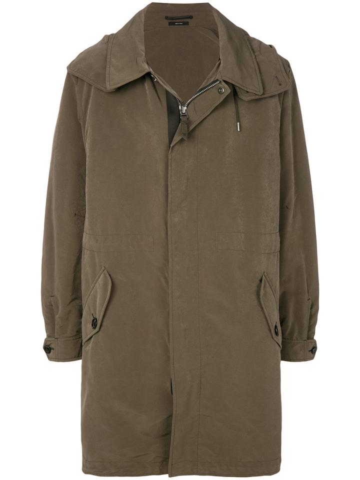 Tom Ford Zipped Parka Coat - Green