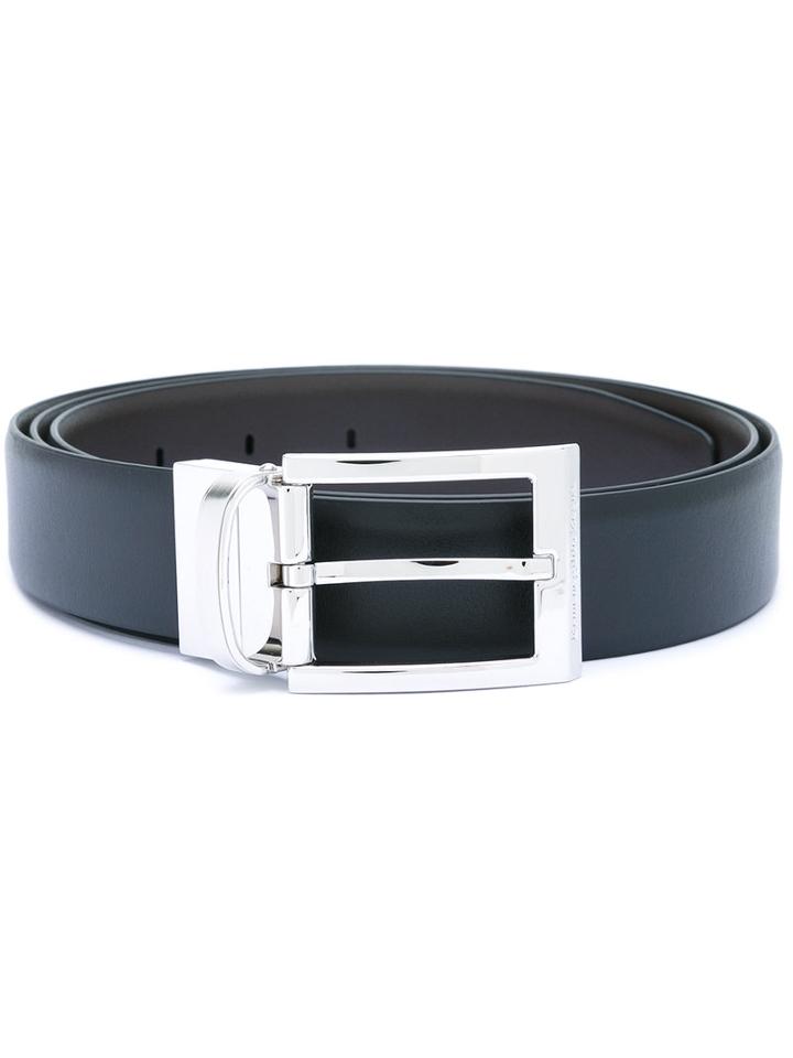 Silver-tone Buckle Belt - Men - Calf Leather - 110, Brown, Calf Leather, Ermenegildo Zegna