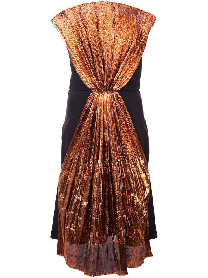Christian Siriano Contrast Panel Strapless Dress - Yellow & Orange
