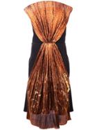 Christian Siriano Contrast Panel Strapless Dress - Yellow & Orange