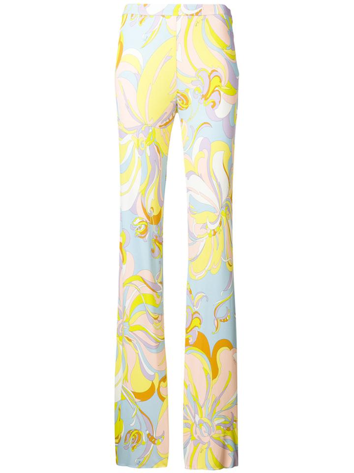 Emilio Pucci Printed Straight Trousers - Yellow & Orange