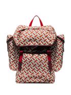 Burberry Logo Check Backpack - Red