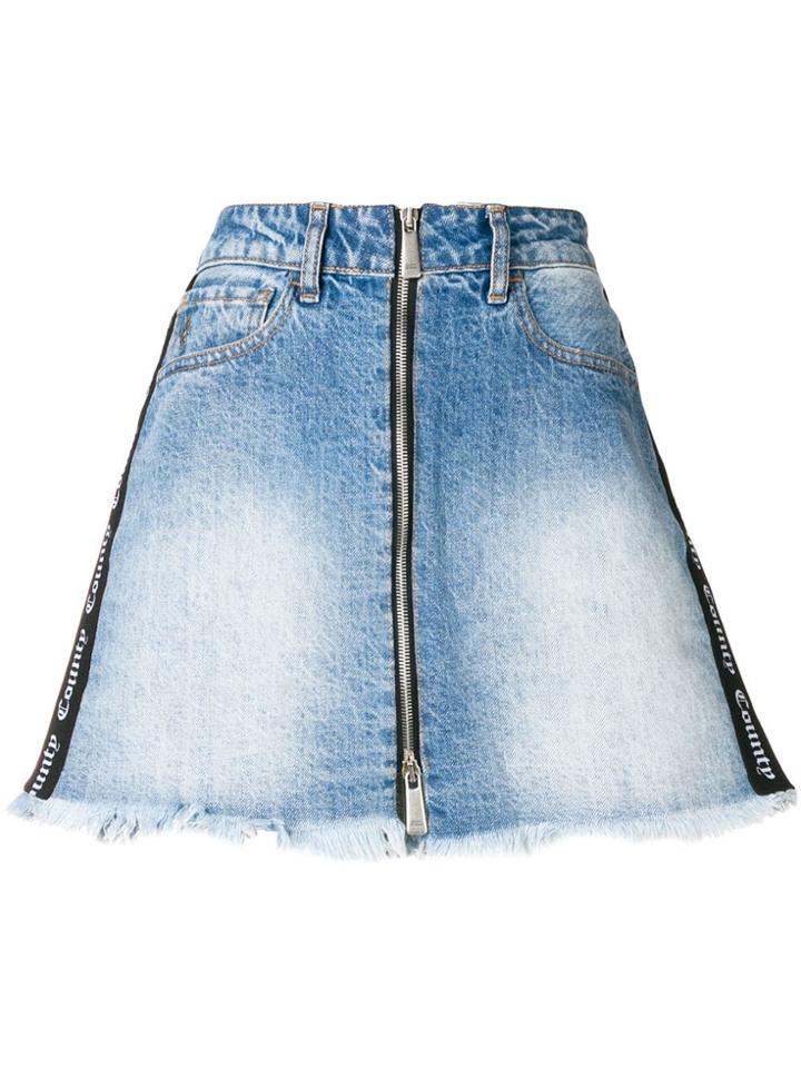Marcelo Burlon County Of Milan Short Denim Skirt - Blue