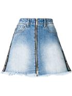 Marcelo Burlon County Of Milan Short Denim Skirt - Blue