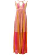M Missoni - Striped Maxi Dress - Women - Polyamide/polyester/viscose/metallic Fibre - 40, Women's, Yellow/orange, Polyamide/polyester/viscose/metallic Fibre