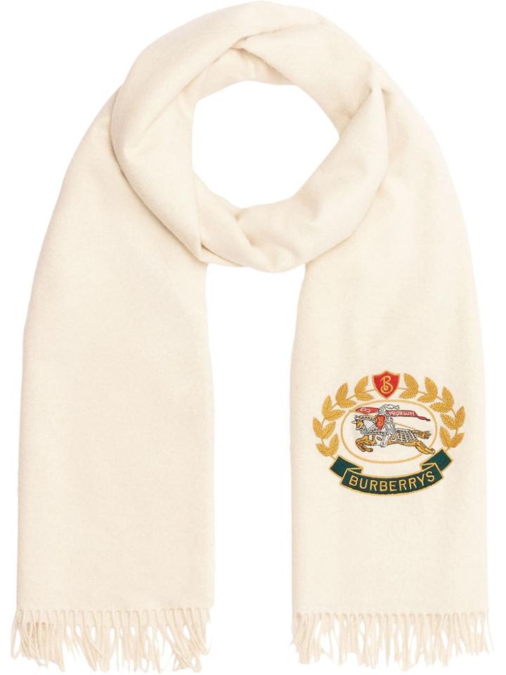 Burberry The Large Classic Cashmere Scarf With Archive Logo - White