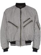 Haider Ackermann Houndstooth Multi Pocket Zipper Bomber Jacket - Black
