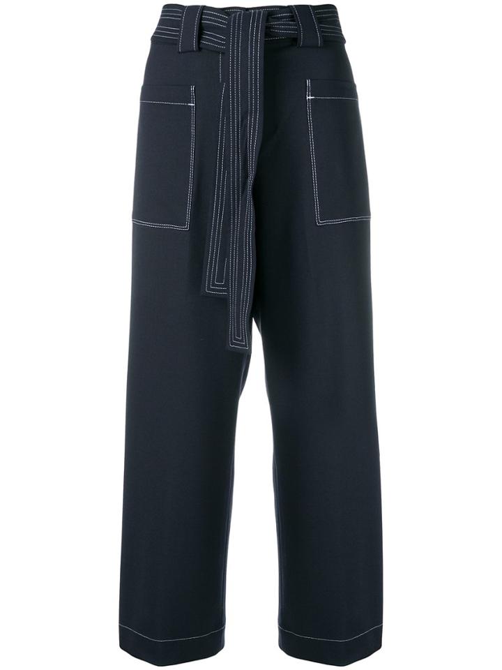 Tory Burch Contrast Stitch Culottes - Blue