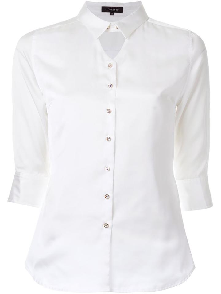 Loveless Keyhole Panel Button Down Shirt