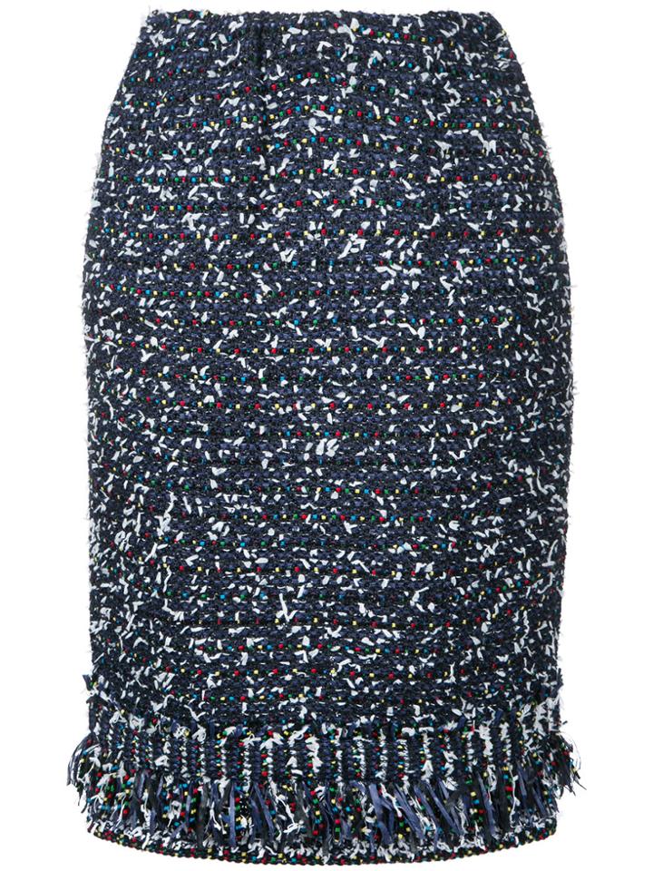 Coohem Tweed Pencil Skirt - Blue