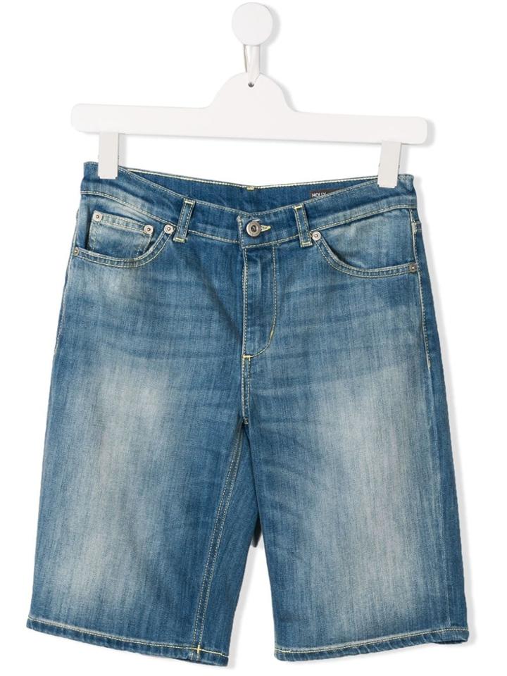 Dondup Kids Stone Washed Denim Shorts - Blue