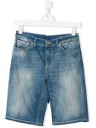 Dondup Kids Stone Washed Denim Shorts - Blue