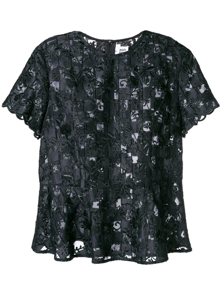 Comme Des Garçons Noir Kei Ninomiya Embroidered Lace T-shirt - Black