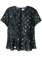 Comme Des Garçons Noir Kei Ninomiya Embroidered Lace T-shirt - Black