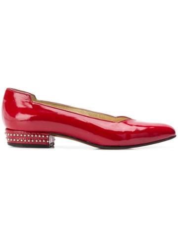 Versace Pre-owned Studded Ballerina Shoes - Red