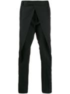 Les Hommes Tailored Front-bib Trousers - Black