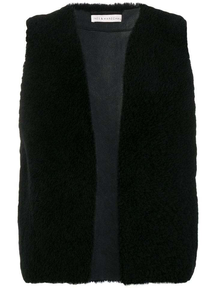 Inès & Maréchal Shearling Waistcoat - Black