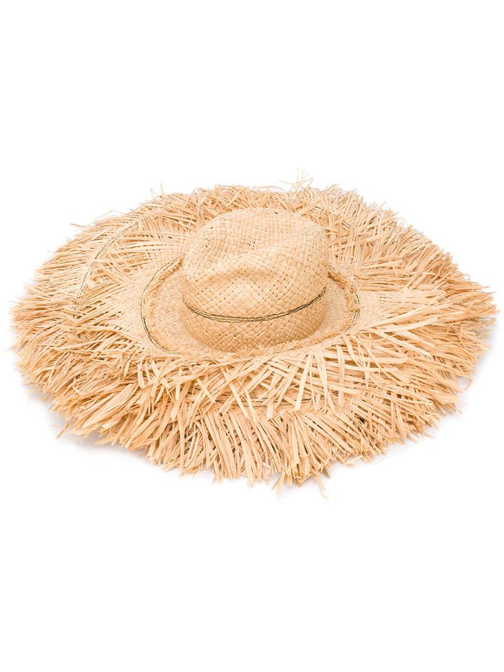 Lola Hats - Oversized Hat - Women - Raffia - One Size, Women's, Nude/neutrals, Raffia