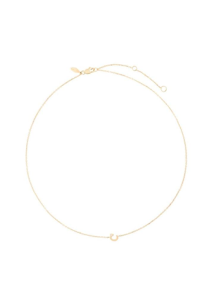 Anzie 14kt Yellow Gold Love Letter C Single Diamond Necklace